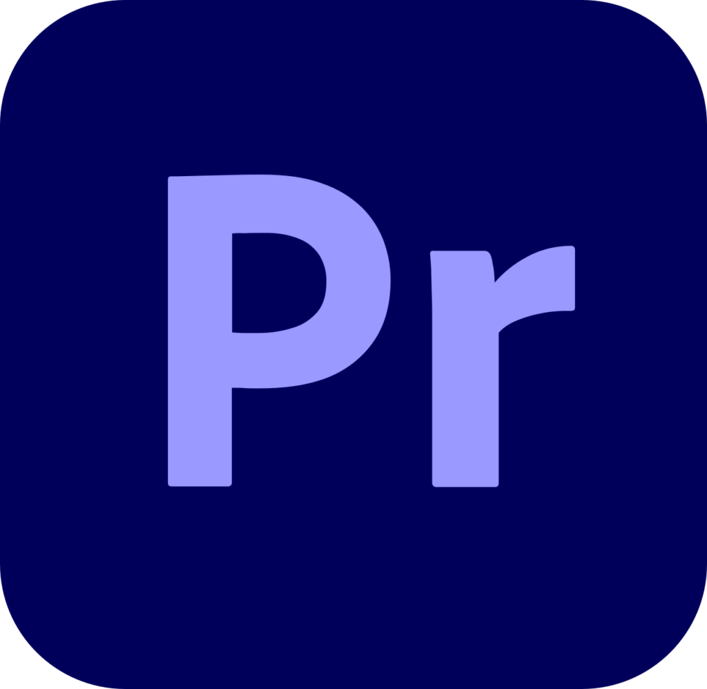Logo Adobe Première Pro, logiciel de montage vidéo onlyfans